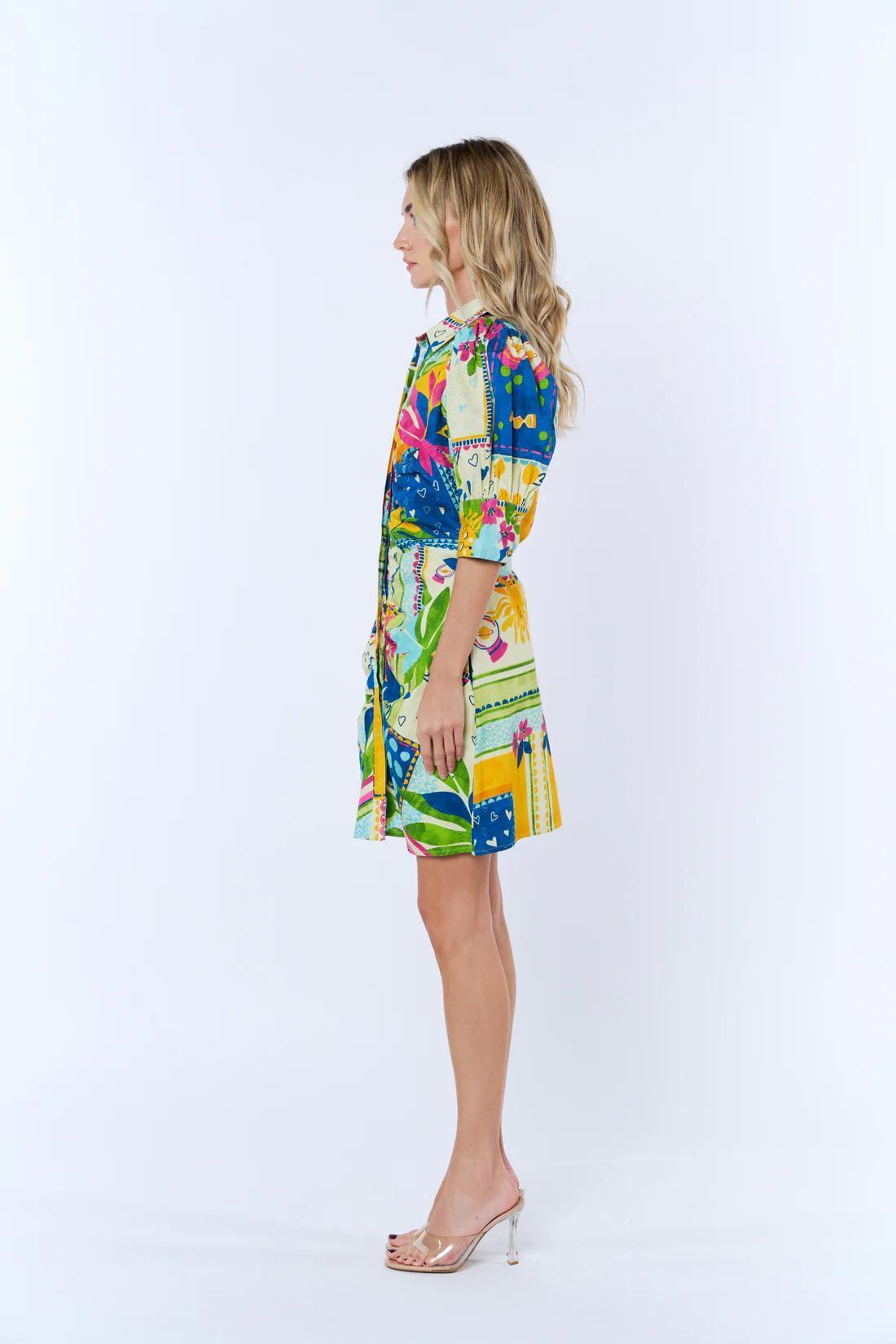 Light Yellow Multi Printed Mini