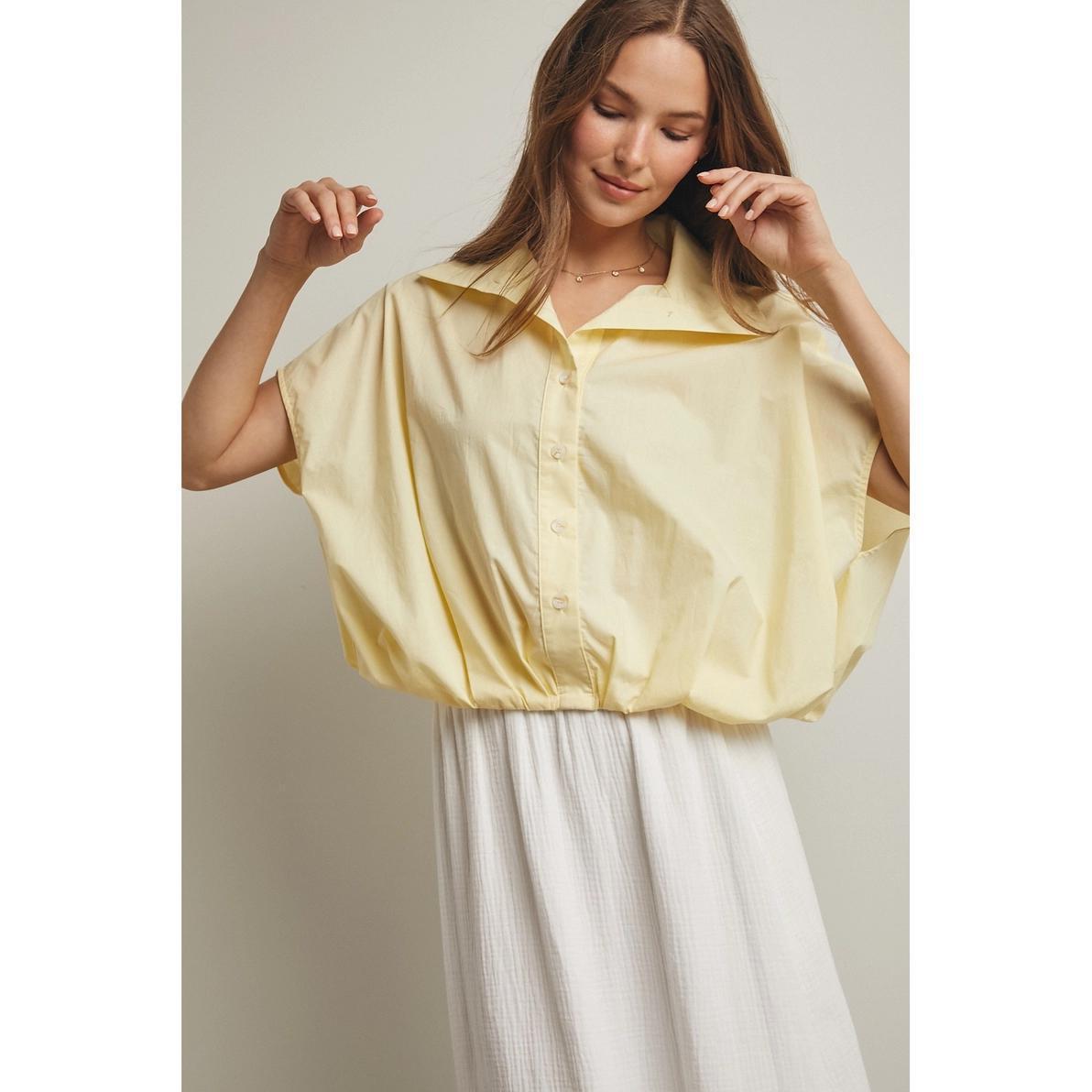 Lemon Bubble Hem Blouse