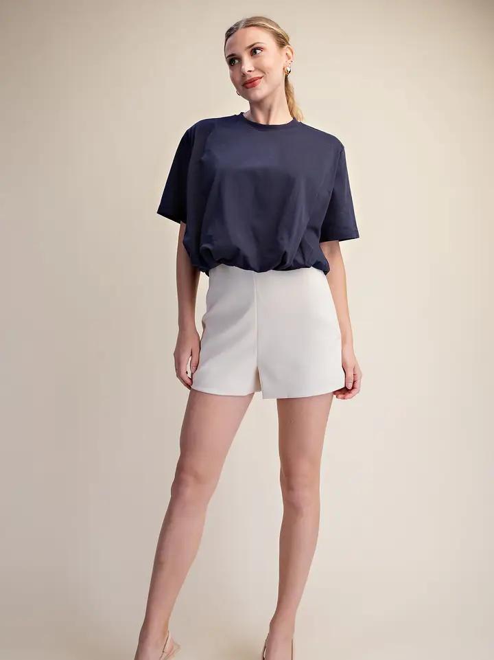 Navy Bubble Hem Tee
