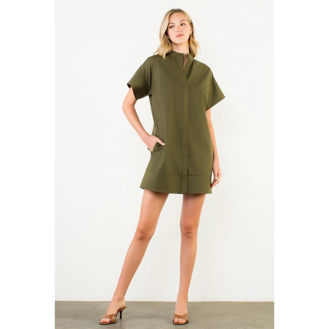 Verdigris Short Sleeve Button Dress