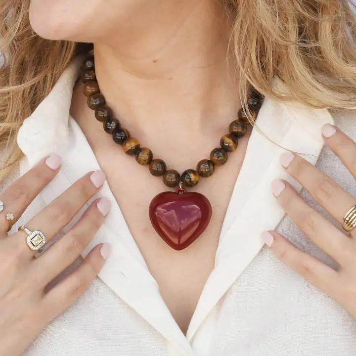 Janel Tiger Eye Gemstone Necklace