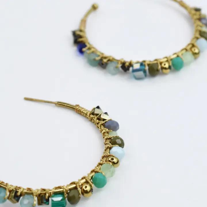 Sea Glass Hoop Earring