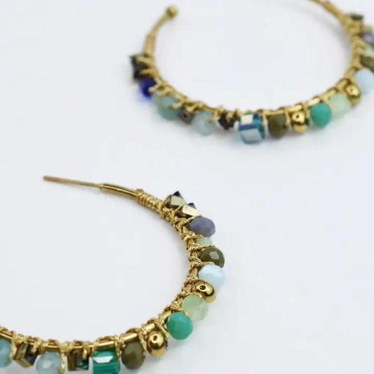 Sea Glass Hoop Earring