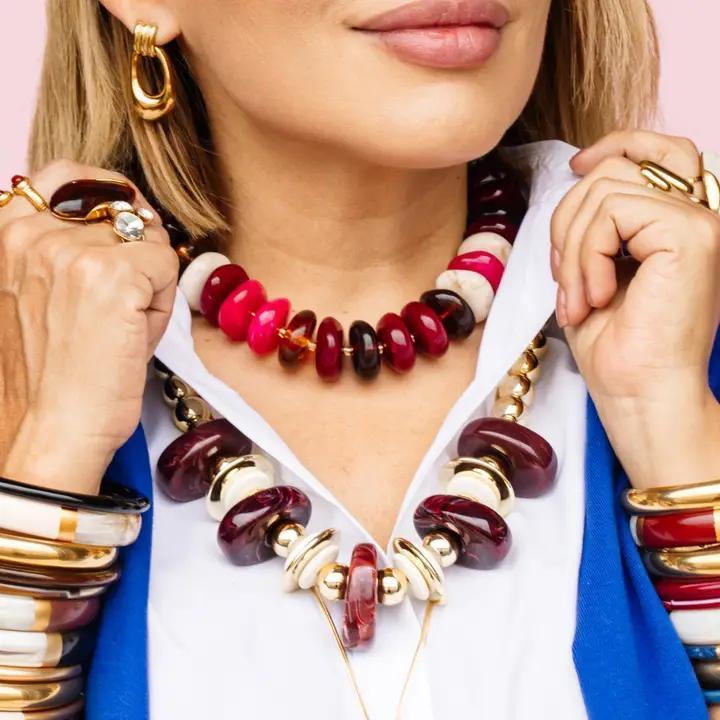 The Icon Fuchsia and Ivory Necklace