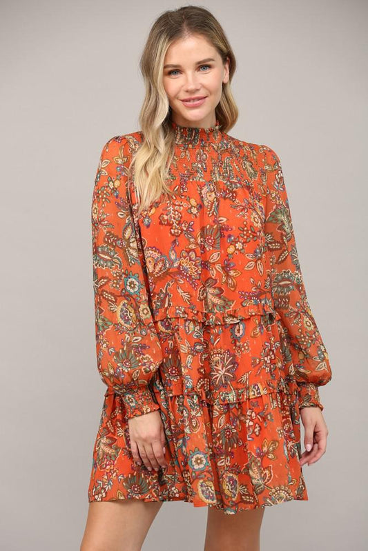Rust Orange Multi Dress