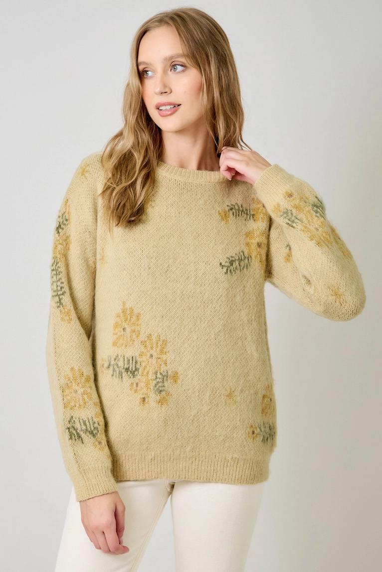 Custard Floral Pullover