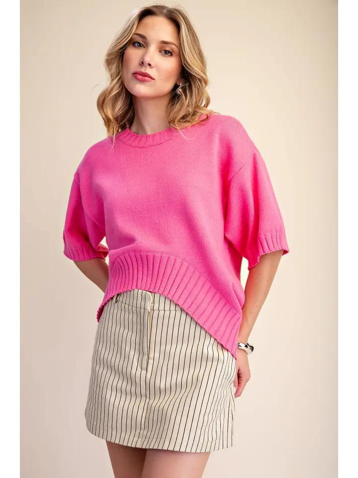Pink Soft Asymmetric Sweater