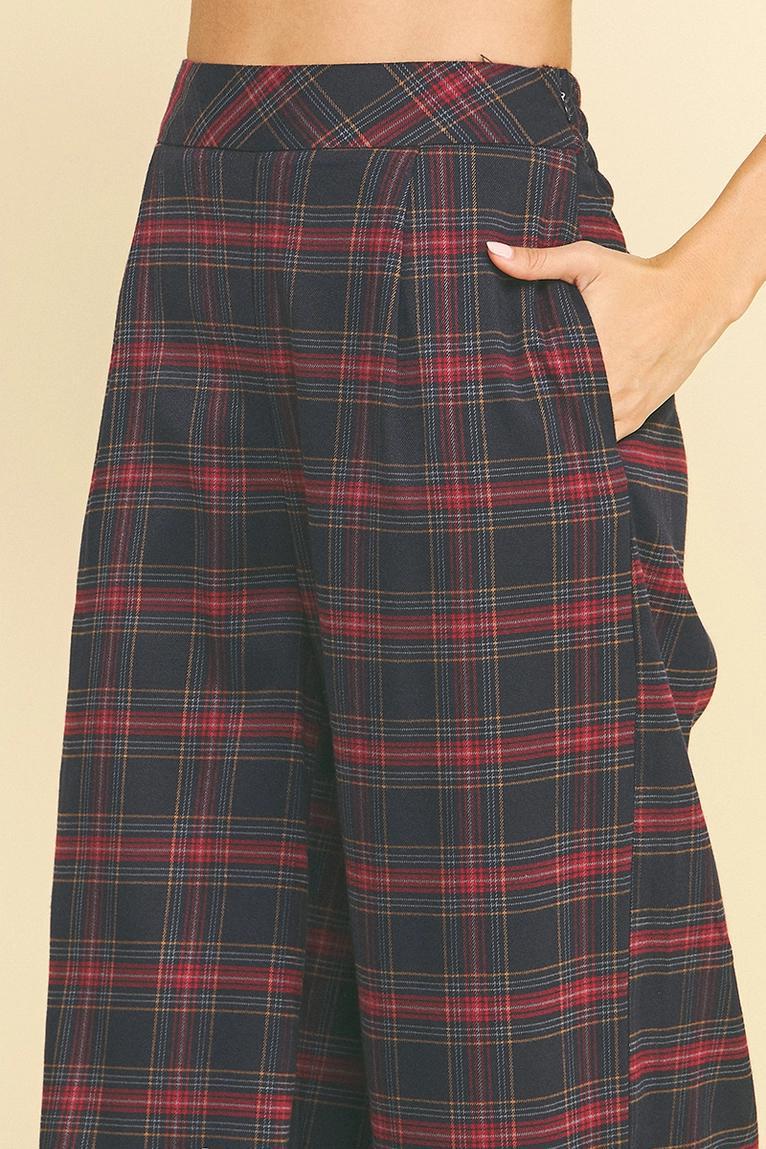 Navy and Red Plaid Pants