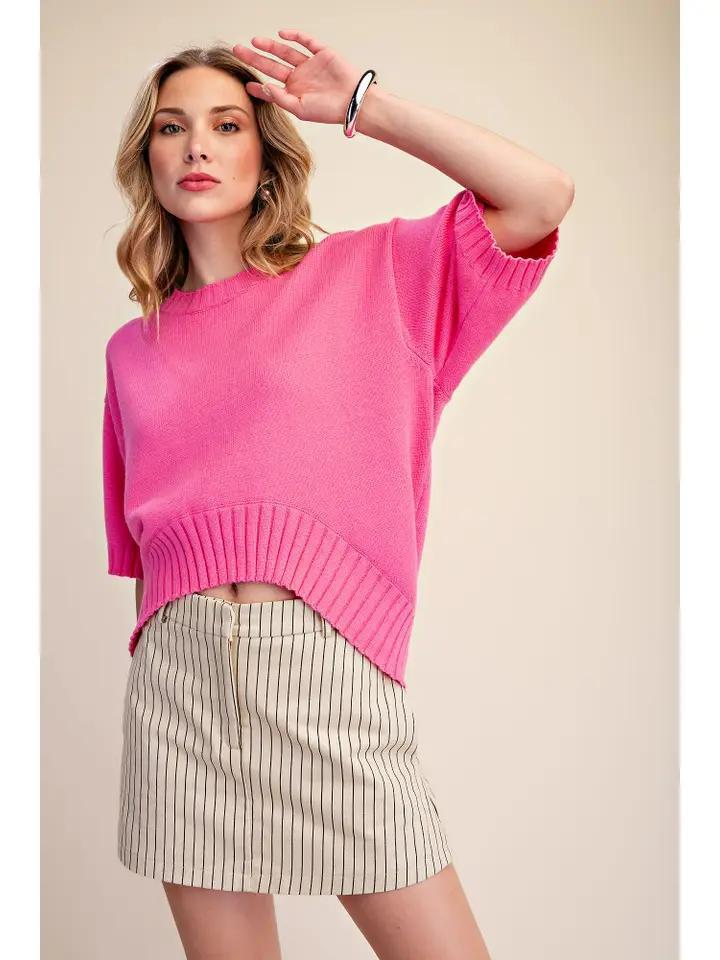 Pink Soft Asymmetric Sweater