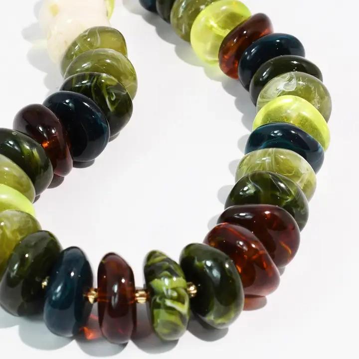 The Icon Olive and Amber Necklace