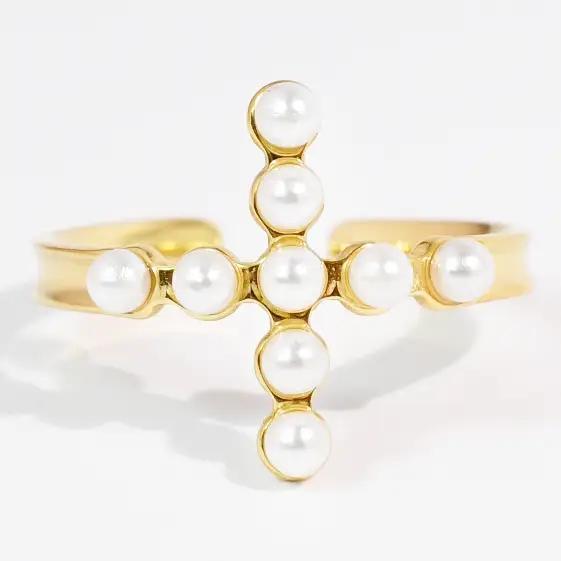 Pearl Cross Ring