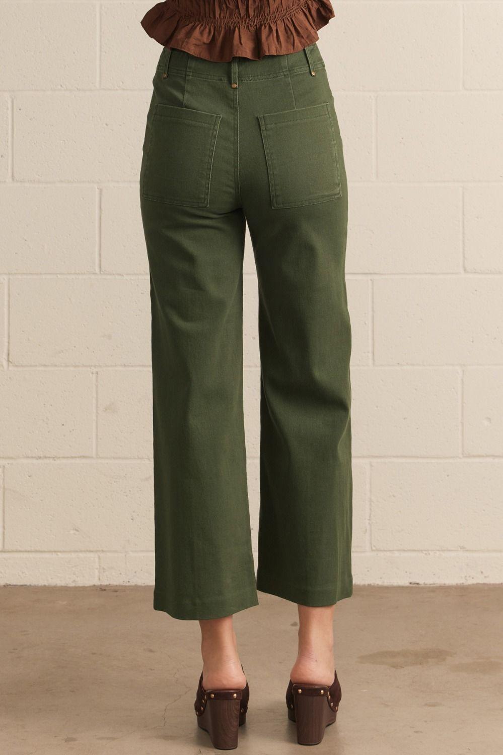 Hunter Green HR Wide Leg Pants