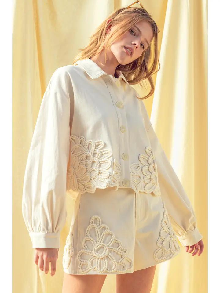 Ecru Embellished Jacket