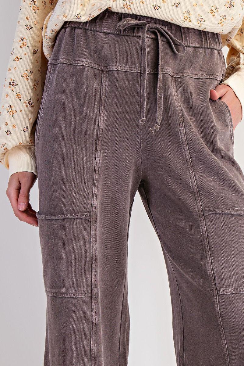 Espresso Mineral Washed Terry Knit Pants