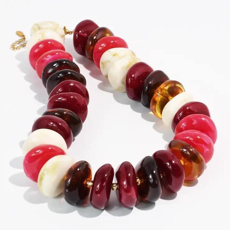 The Icon Fuchsia and Ivory Necklace