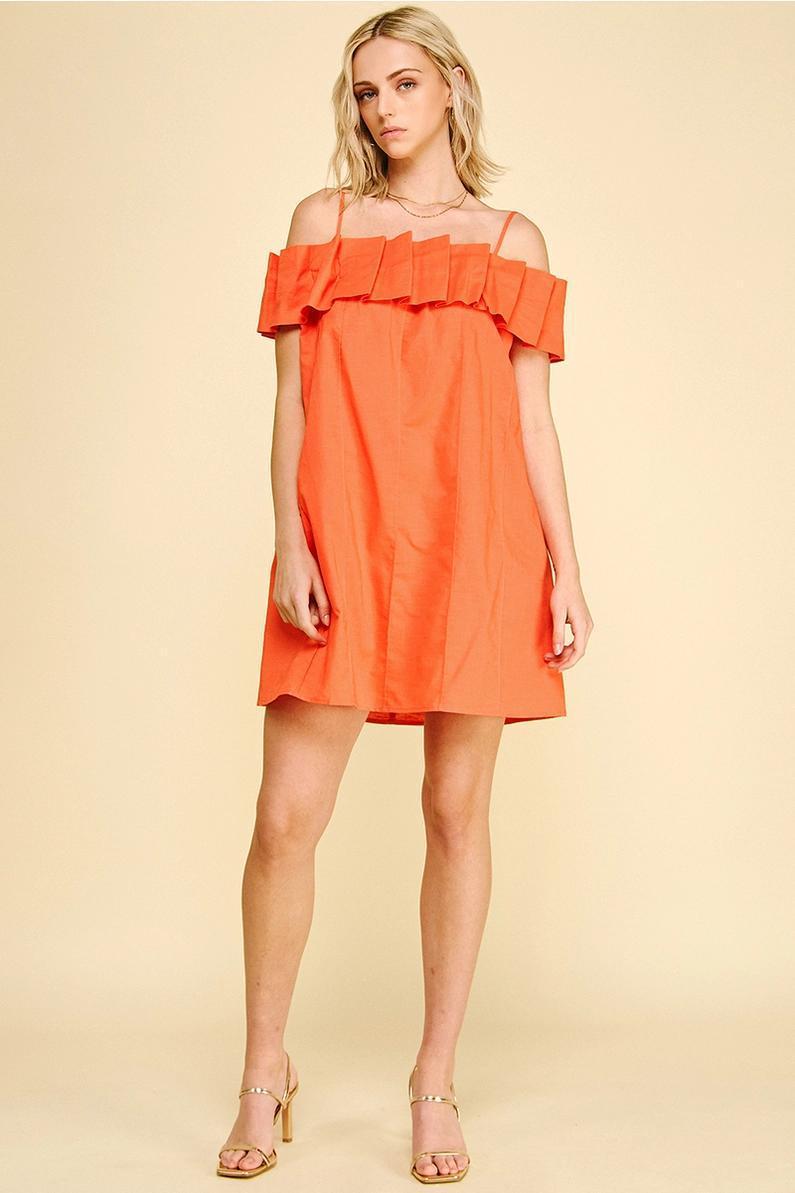 Burnt Orange Off Shoulder Mini