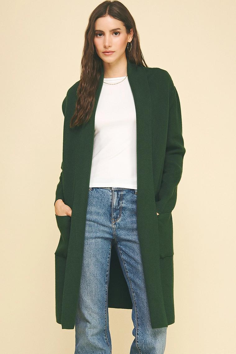 Pine Green Sweater Cardigan