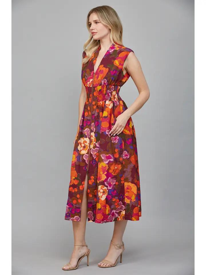 Fall Multi Front Zip Midi