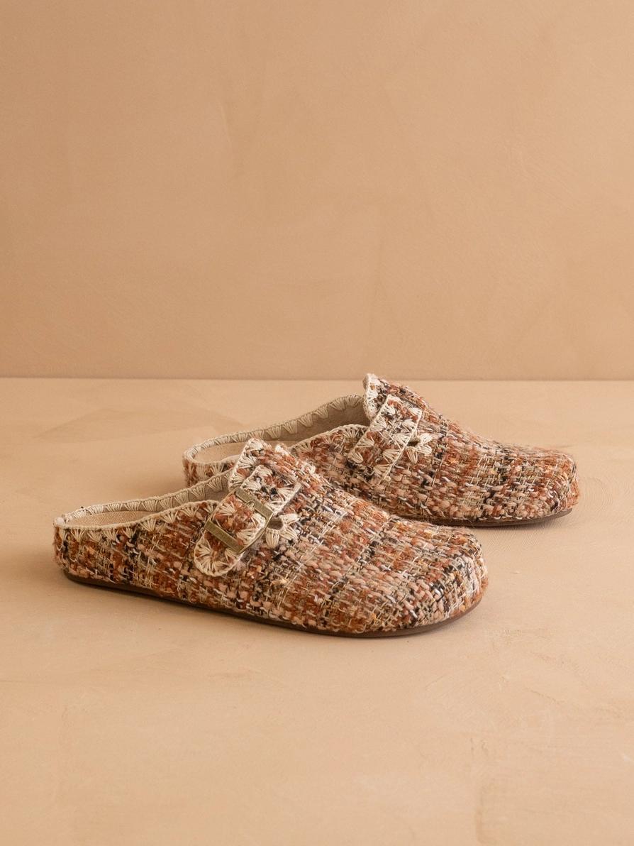 Teri Chai Tweed Buckle Mule