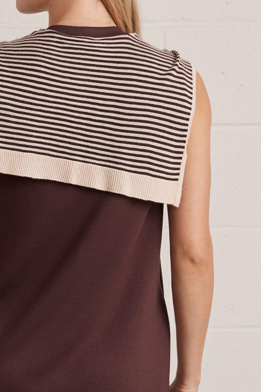 Brown with Scarf Detail Mini Dress
