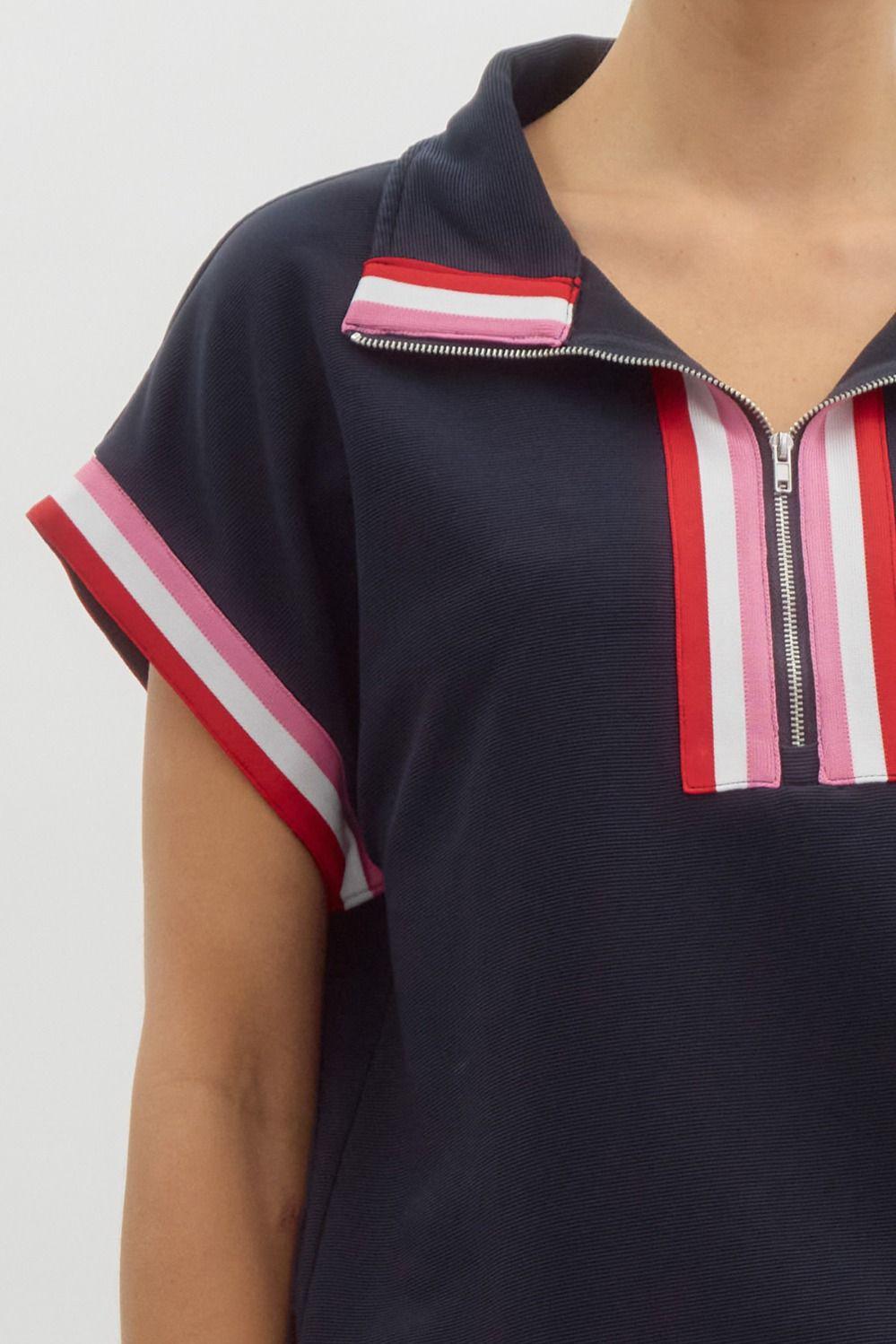 Navy Ribbed Jersey Knit Set