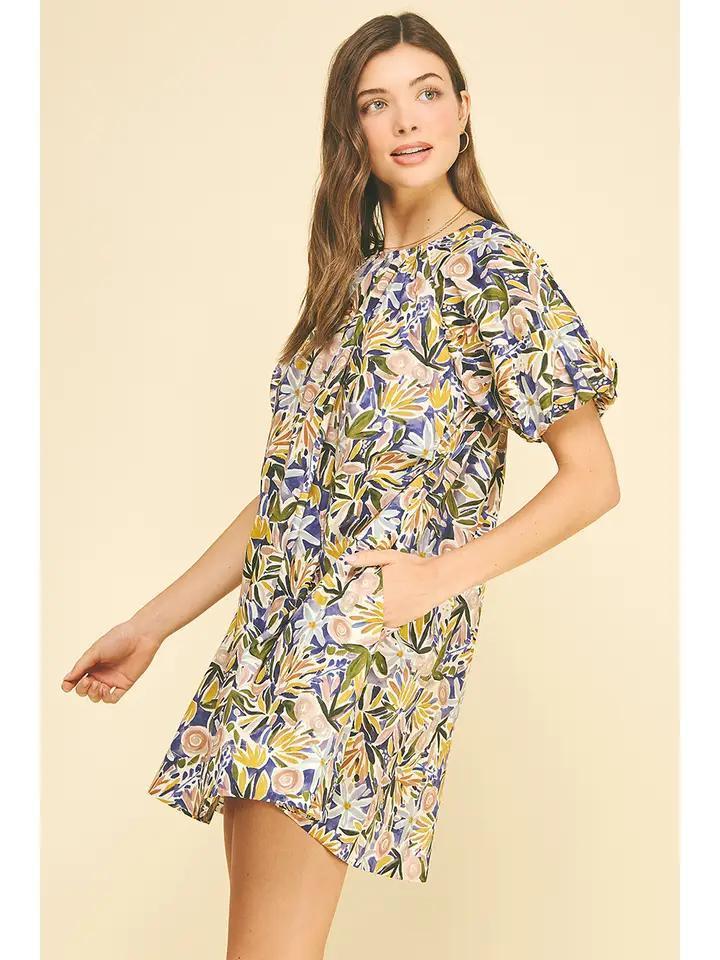 Purple Multi Floral Tunic Mini