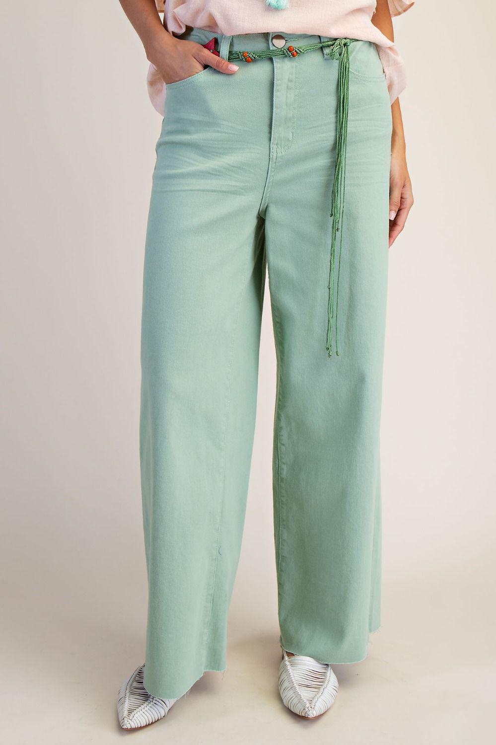 Mint Sage Soft Stretch Twill Pants