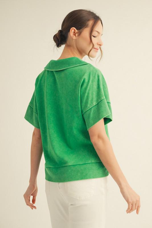Kelly Green Mineral Washed Top