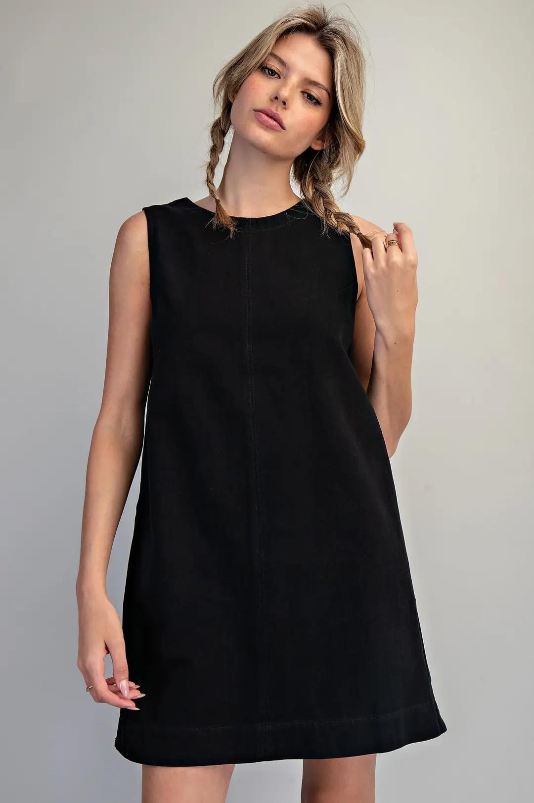 Ash Black Back Zip Mini Dress
