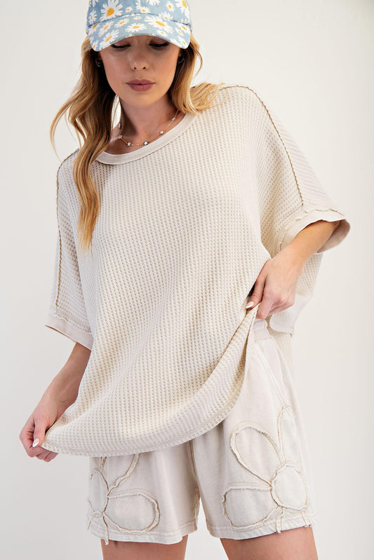 Khaki Mineral Washed Oversized Tee