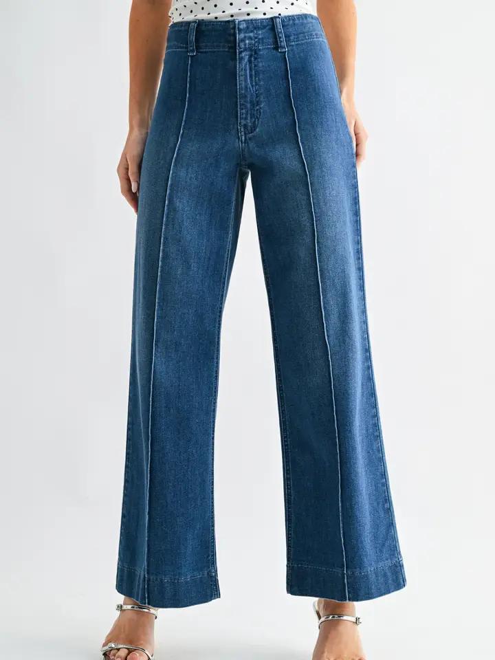 Med Denim Pintuck Trouser